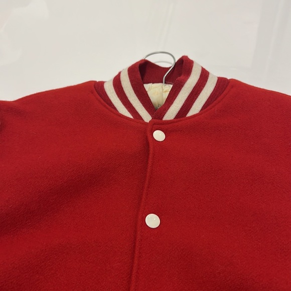 Vintage, VARSITY LETTERMAN JACKET, wool/leather.  Made in the USA - Picture 6 of 13